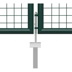 New FinePRICE Puutarhaportti käyntiovella teräs 400x150cm vihreä