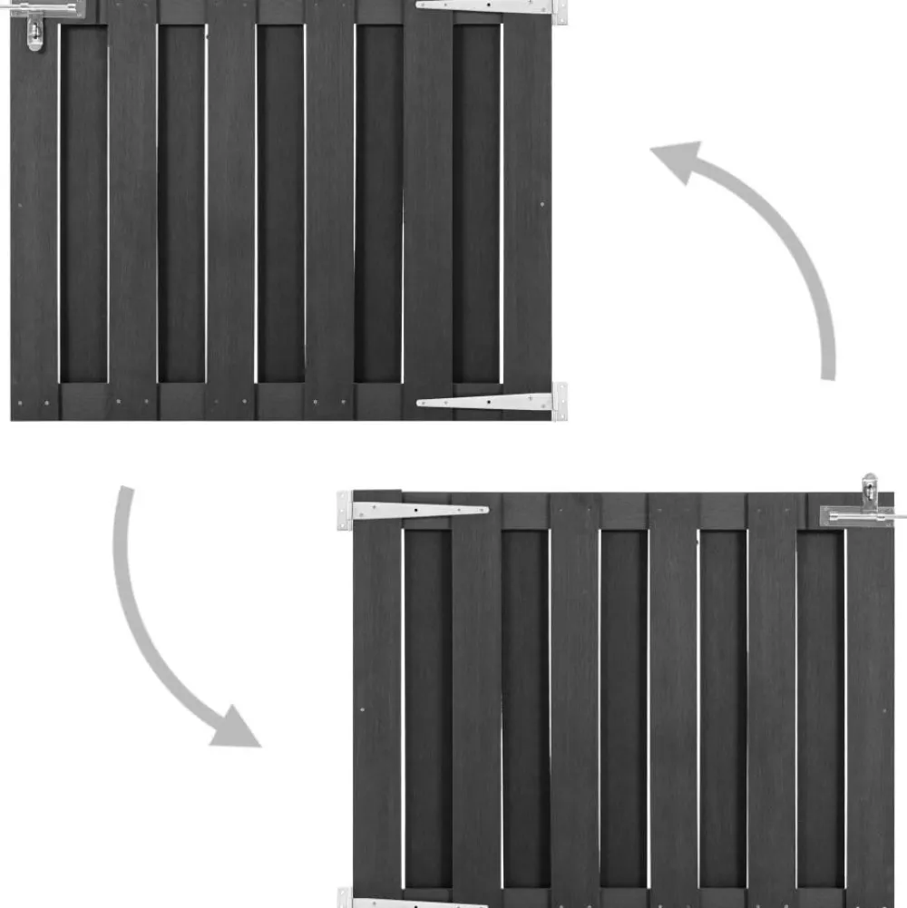 Clearance FinePRICE Puutarhaportti puukomposiitti 100x80cm harmaa