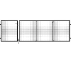 Sale FinePRICE Puutarhaportti teräs 350x100cm antrasiitti