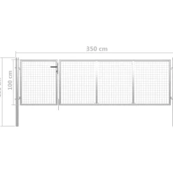 Online FinePRICE Puutarhaportti teräs 350x100cm hopea