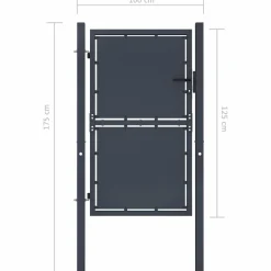 Discount FinePRICE Puutarhaportti teräs 100x125cm umpinainen antrasiitti