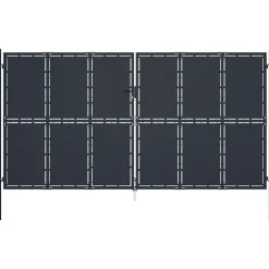 Outlet FinePRICE Puutarhaportti teräs 400x175cm umpinainen antrasiitti