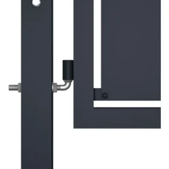 Outlet FinePRICE Puutarhaportti teräs 300x150cm umpinainen antrasiitti