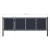 Online FinePRICE Puutarhaportti teräs 350x100cm umpinainen antrasiitti