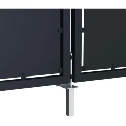 Online FinePRICE Puutarhaportti teräs 350x100cm umpinainen antrasiitti