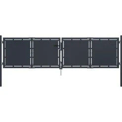 Discount FinePRICE Puutarhaportti teräs 300x75cm umpinainen antrasiitti