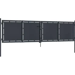Discount FinePRICE Puutarhaportti teräs 300x75cm umpinainen antrasiitti