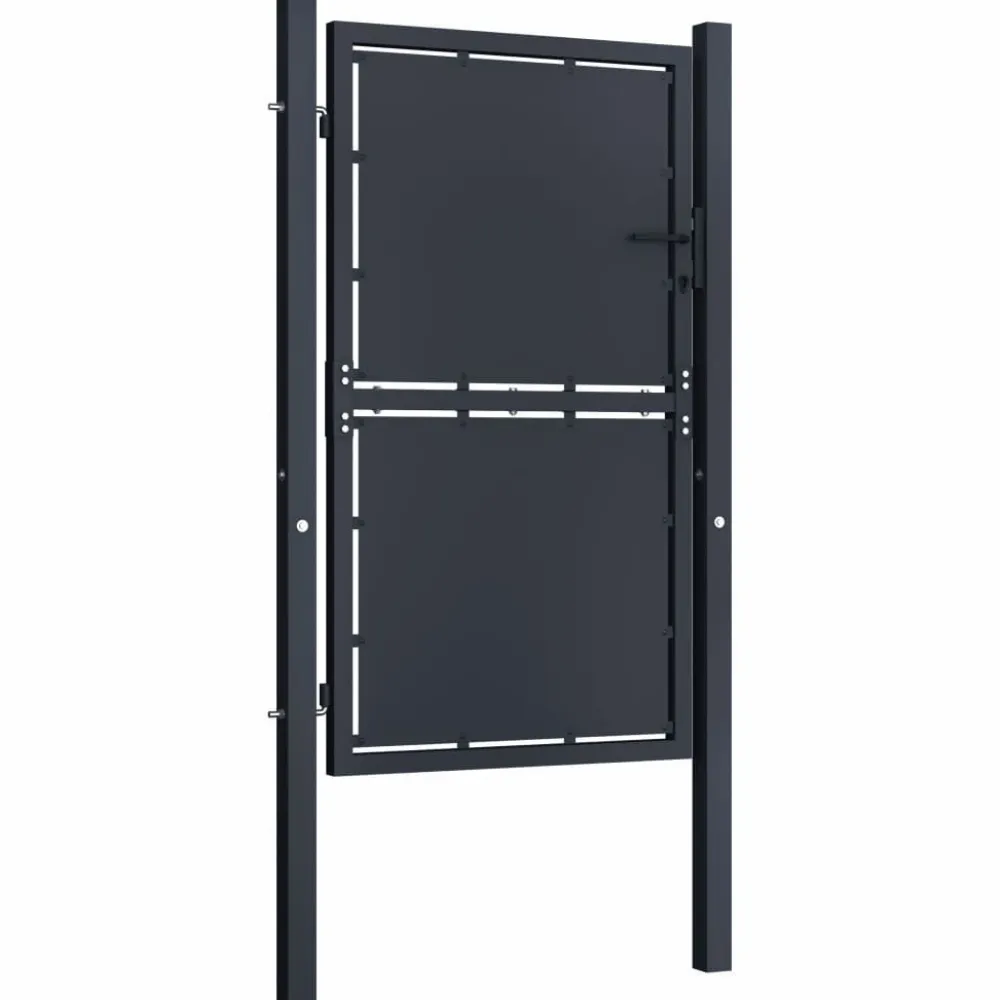 Discount FinePRICE Puutarhaportti teräs 100x150cm umpinainen antrasiitti