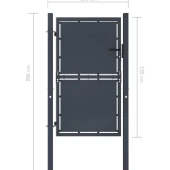 Discount FinePRICE Puutarhaportti teräs 100x150cm umpinainen antrasiitti