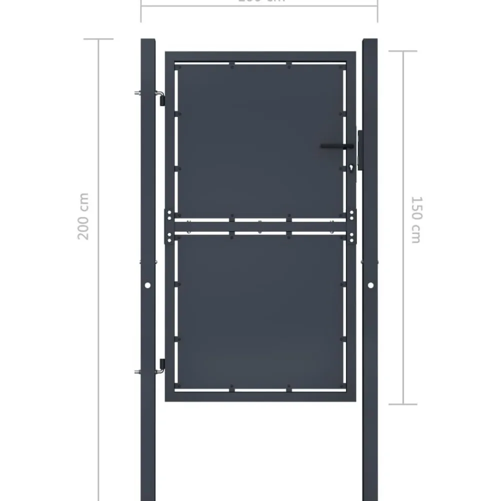 Discount FinePRICE Puutarhaportti teräs 100x150cm umpinainen antrasiitti