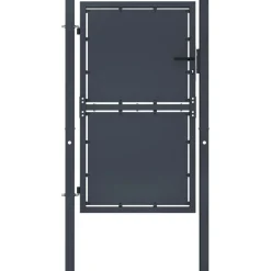Hot FinePRICE Puutarhaportti teräs 100x175cm umpinainen antrasiitti