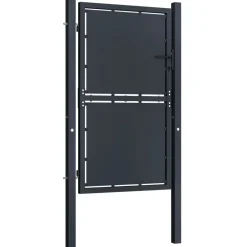 Hot FinePRICE Puutarhaportti teräs 100x175cm umpinainen antrasiitti