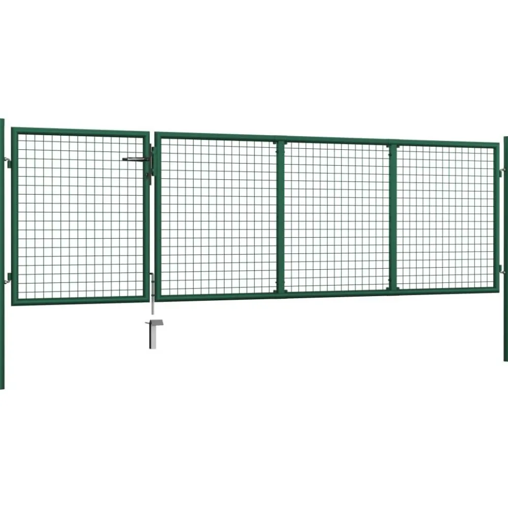 Sale FinePRICE Puutarhaportti teräs 350x100cm vihreä