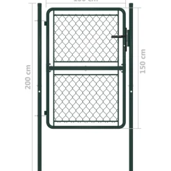 Outlet FinePRICE Puutarhaportti teräs 100x150cm vihreä