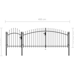 New FinePRICE Puutarhaportti teräs 1.75x4m musta