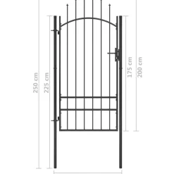 Best FinePRICE Puutarhaportti teräs 1x2.5m musta