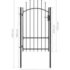 Outlet FinePRICE Puutarhaportti teräs 1x2.2m musta