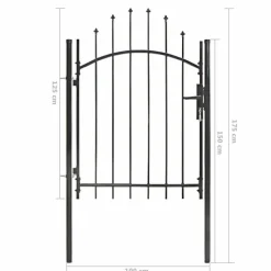 Discount FinePRICE Puutarhaportti teräs 1x1.75m musta