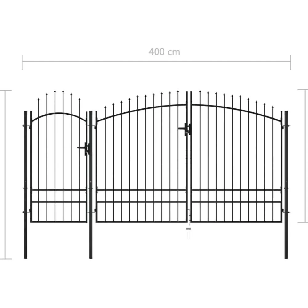 Discount FinePRICE Puutarhaportti teräs 2.45x4m musta