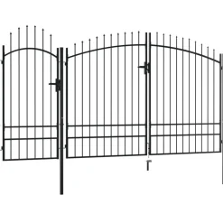 Discount FinePRICE Puutarhaportti teräs 2.45x4m musta