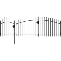 Sale FinePRICE Puutarhaportti teräs 2.25x4m musta
