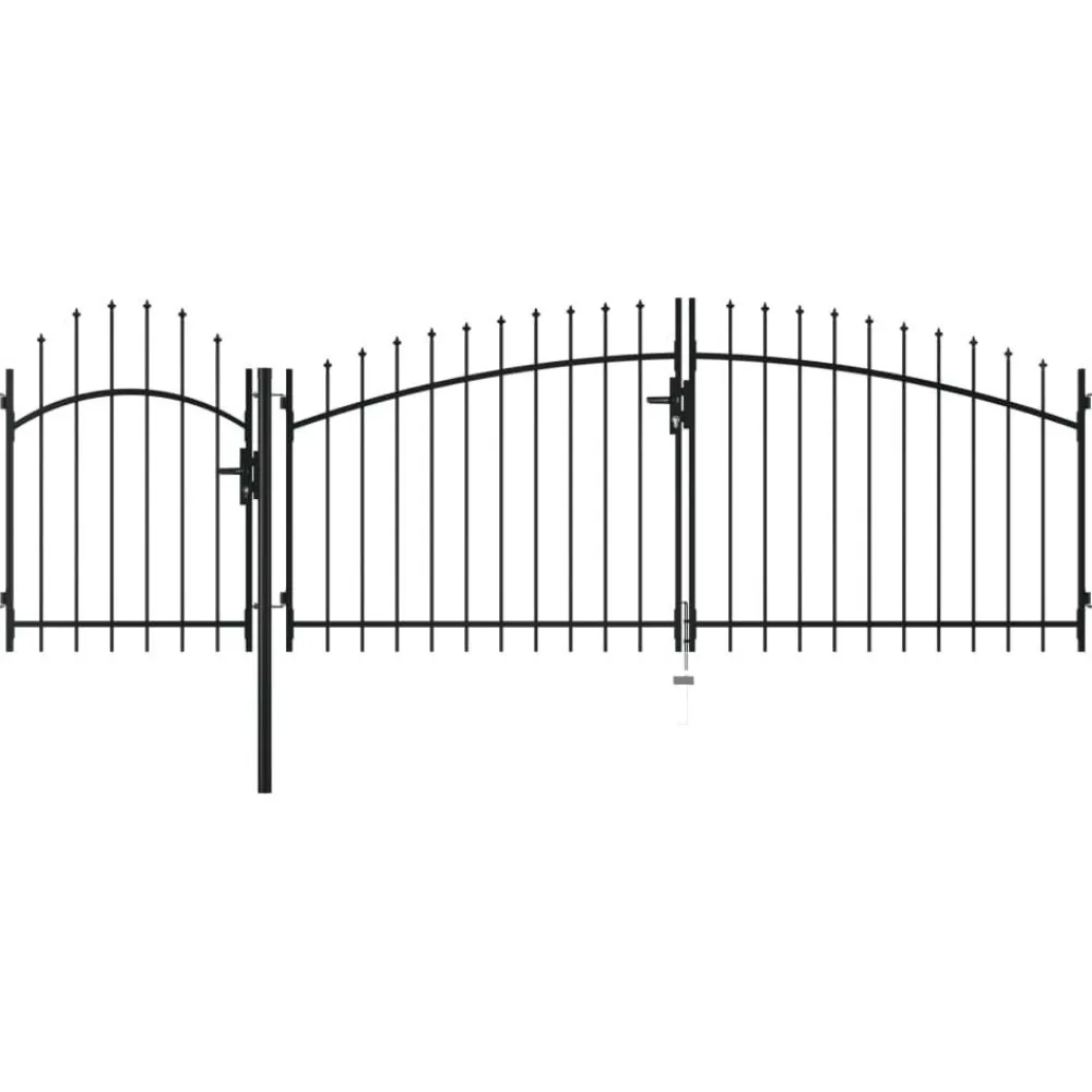 Sale FinePRICE Puutarhaportti teräs 2.25x4m musta