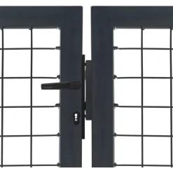 Outlet FinePRICE Puutarhaportti tolpilla teräs 350x100cm antrasiitti