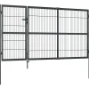 Discount FinePRICE Puutarhaportti tolpilla teräs 350x140cm antrasiitti