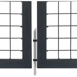 Discount FinePRICE Puutarhaportti tolpilla teräs 350x140cm antrasiitti