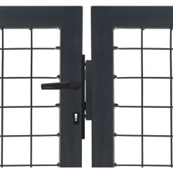 Discount FinePRICE Puutarhaportti tolpilla teräs 350x140cm antrasiitti