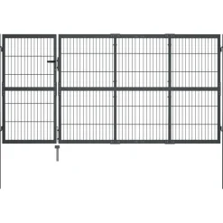 FinePRICE Puutarhaportti tolpilla teräs 350x120cm antrasiitti