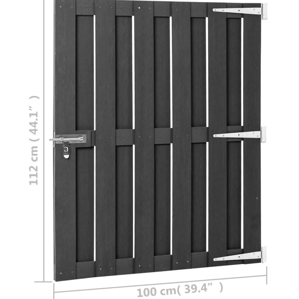 Hot FinePRICE Puutarhaportti WPC 100x112 cm harmaa