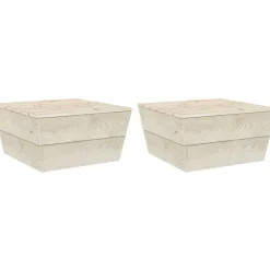 Online FinePRICE Puutarhapöydät 2 kpl 60x60x30 cm kyllästetty kuusi