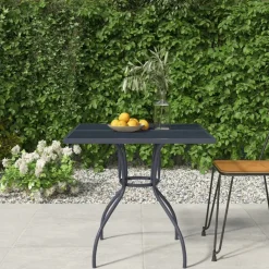 Discount FinePRICE Puutarhapöytä antrasiitti 50x50x72 cm teräsverkko