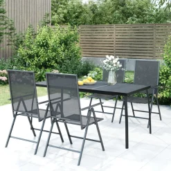 Discount FinePRICE Puutarhapöytä antrasiitti 50x50x72 cm teräsverkko