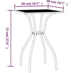 Discount FinePRICE Puutarhapöytä antrasiitti 50x50x72 cm teräsverkko