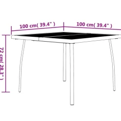 Discount FinePRICE Puutarhapöytä antrasiitti 50x50x72 cm teräsverkko