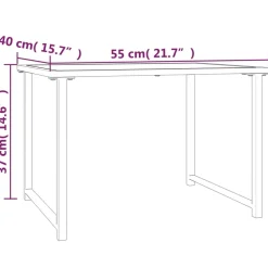 Discount FinePRICE Puutarhapöytä antrasiitti 55x40x37 cm teräs