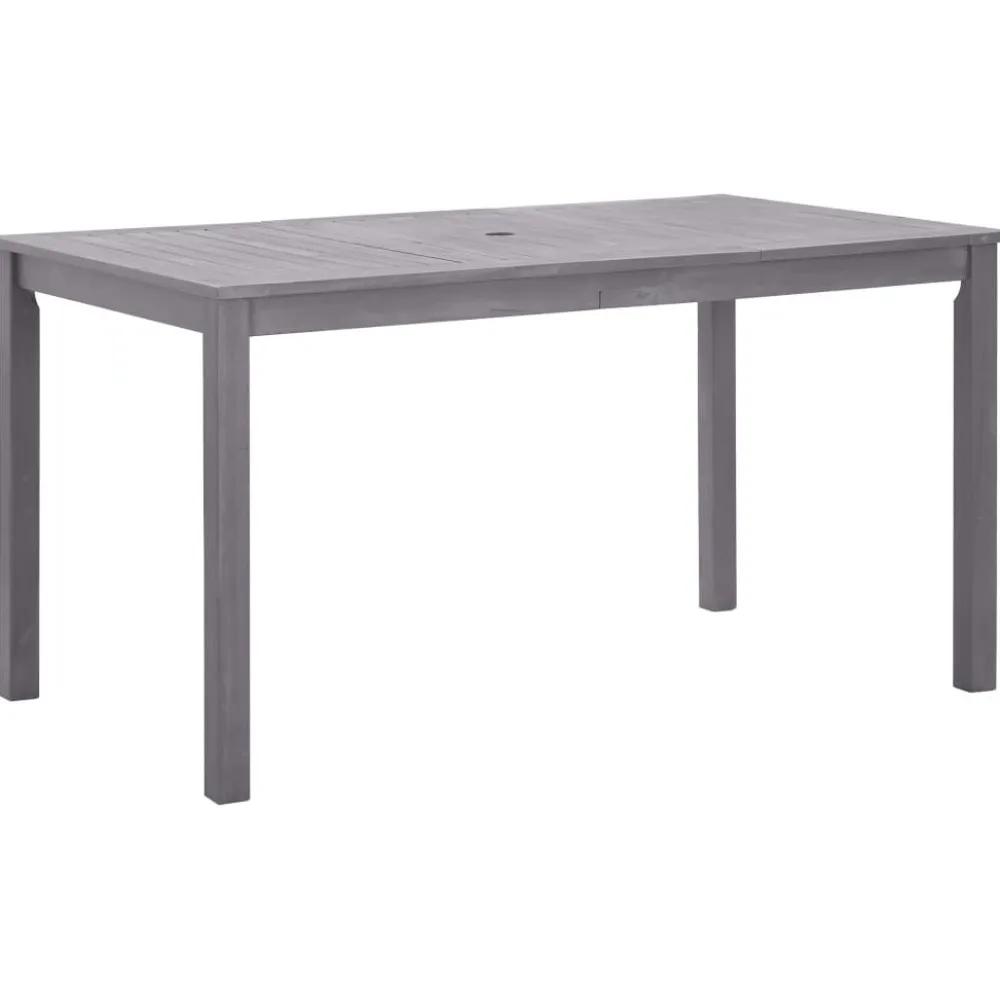 FinePRICE Puutarhapöytä harmaa kuultomaali 140x80x74 cm täysi akaasiapuu (11849)
