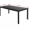 Best FinePRICE Puutarhapöytä musta 185x90x74 cm alumiini ja puukomposiitti