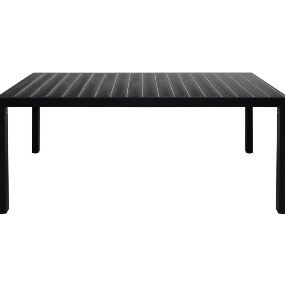 Best FinePRICE Puutarhapöytä musta 185x90x74 cm alumiini ja puukomposiitti