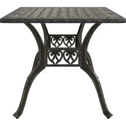 Outlet FinePRICE Puutarhapöytä pronssi 150x90x72 cm valualumiini (02803)
