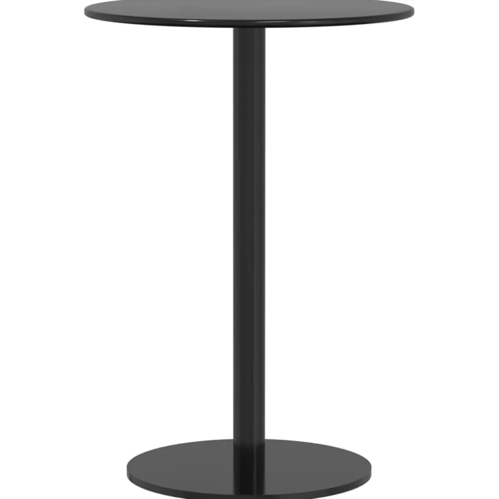 Hot FinePRICE Puutarhapöytä pyöreä musta Ø50x72 cm teräs (09308)