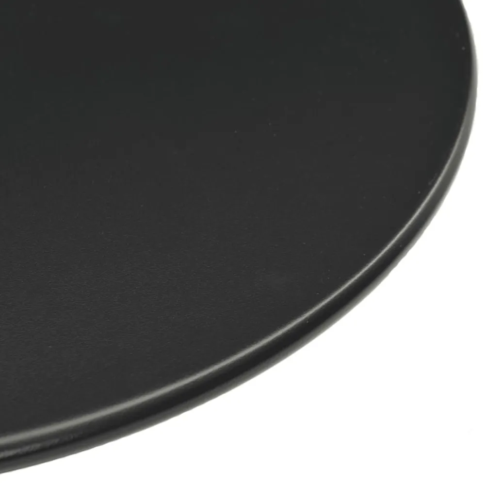 Online FinePRICE Puutarhapöytä pyöreä musta Ø60x105 cm teräs (09309)