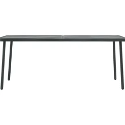 FinePRICE Puutarhapöytä 180x83x72 cm teräs tummanharmaa