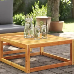 Clearance FinePRICE Puutarhapöytä 65x65x29 cm täysi akaasiapuu (08157)