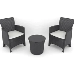 Sale Linento Garden Puutarhasetti Troya Balcony 2, 2 tuolia + pöytä, antrasiitti