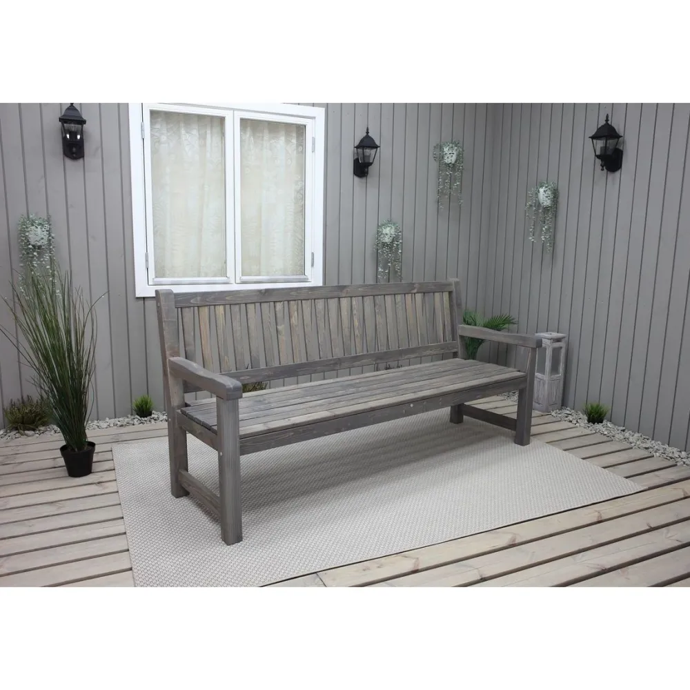 Outlet Baltic Garden Puutarhasohva Brooklyn 190cm mustaa