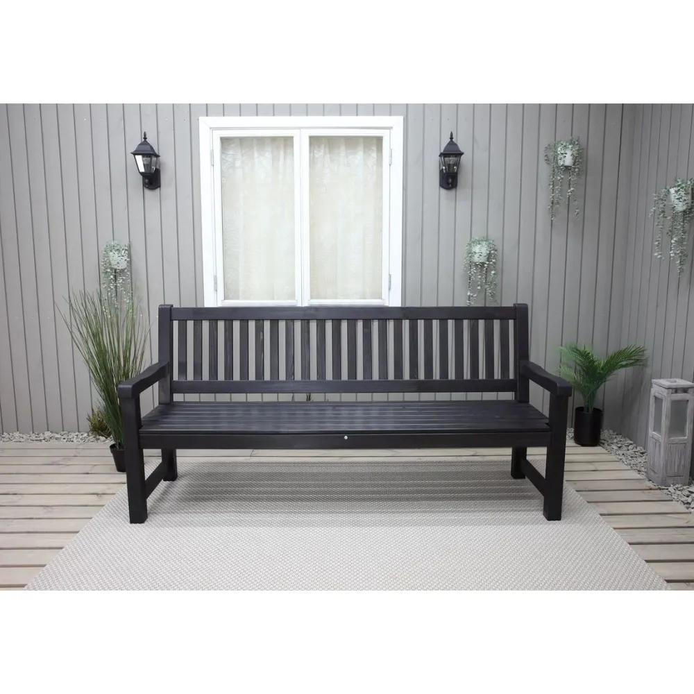 Outlet Baltic Garden Puutarhasohva Brooklyn 190cm mustaa