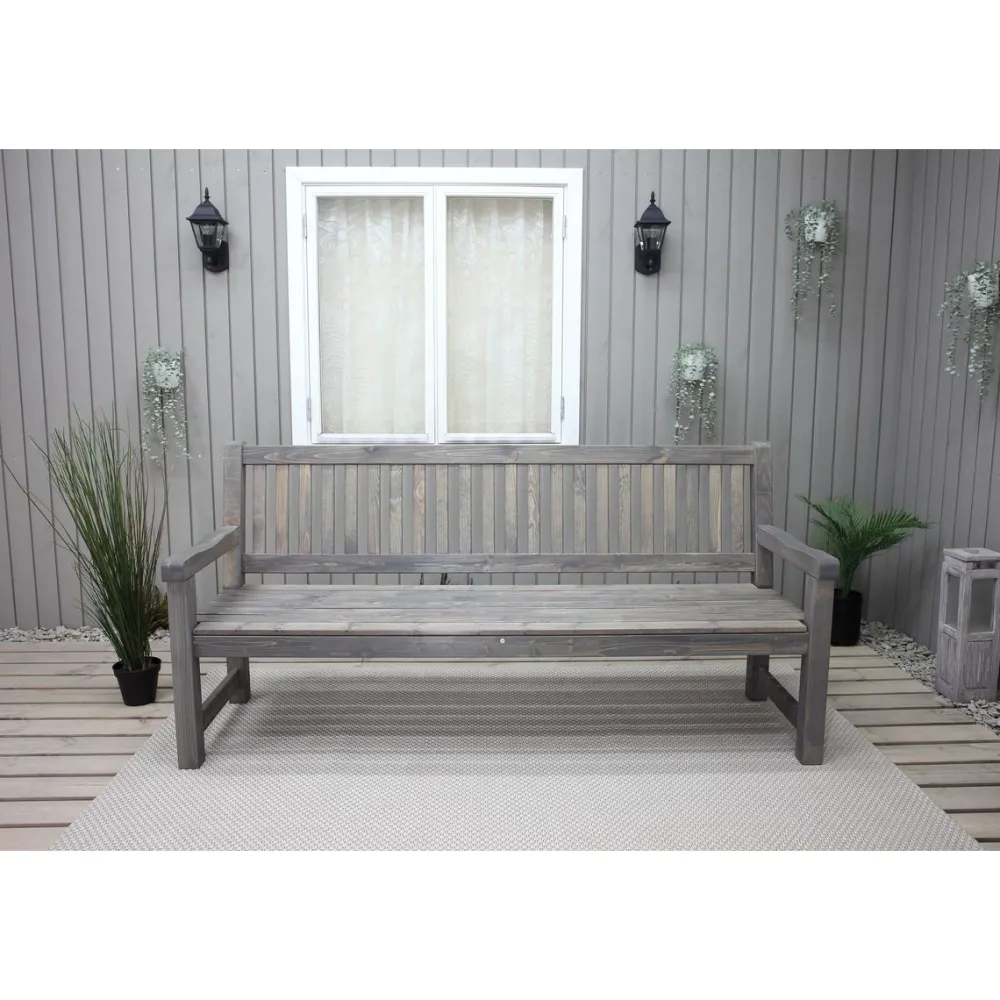 Outlet Baltic Garden Puutarhasohva Brooklyn 190cm mustaa